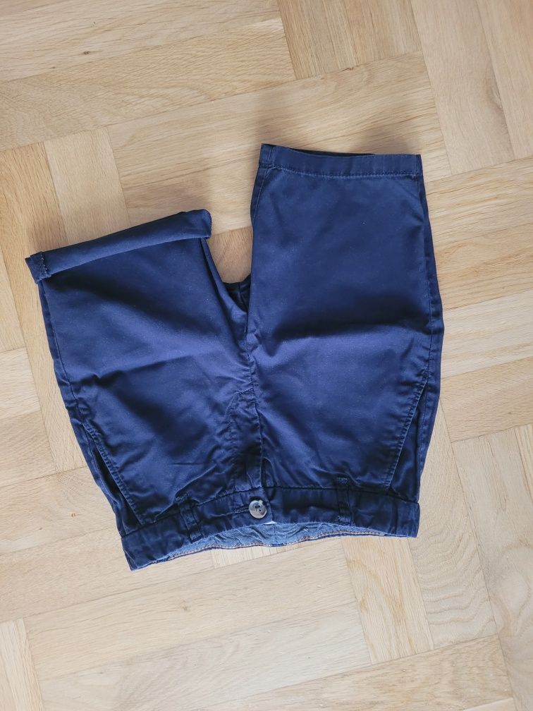 Szorty, krótkie spodnie H&M 116, bawełniane, granatowe chinos brązowe