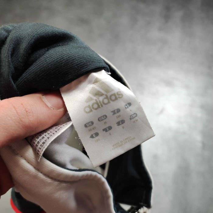 MĘSKA Bluza Rozpinana Stójka Adidas Biało Szara Lampas Retro Suwak