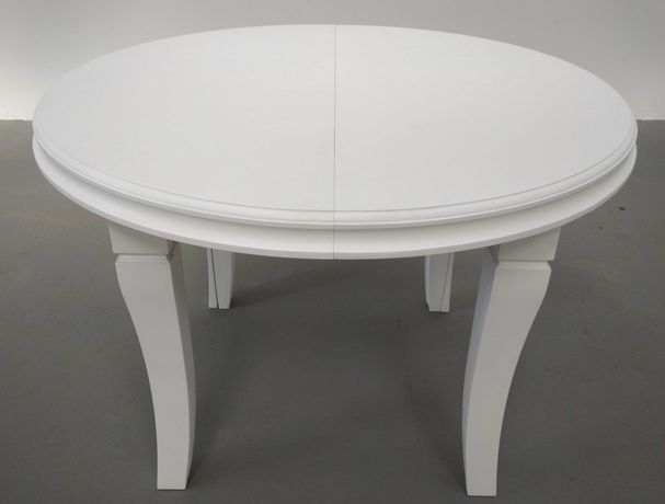 Stół okrągły biały 110 x 310 Mega rozkładany 8 Nóg HiT Dębowy