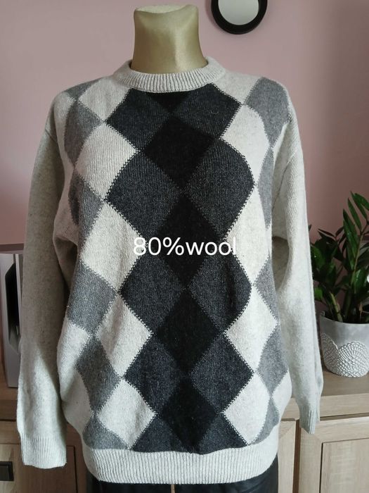 Cozy Ciepły męski Sweter r.L 80%wool