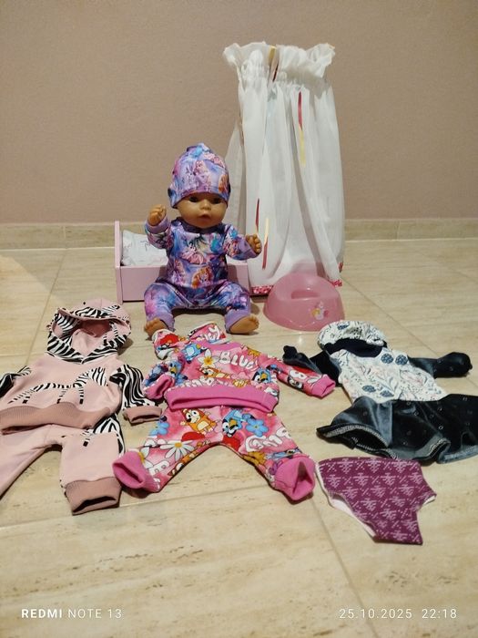Zestaw baby born lalka łóżeczko ubranka