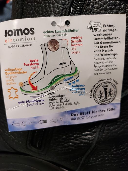 Sztyblety JOMOS roz.45 kozaki, skóra naturalna, wełna