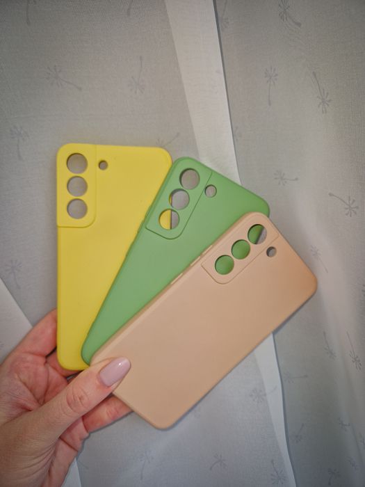Etui na telefon Samsung S22 zielone żółte beżowe matowe