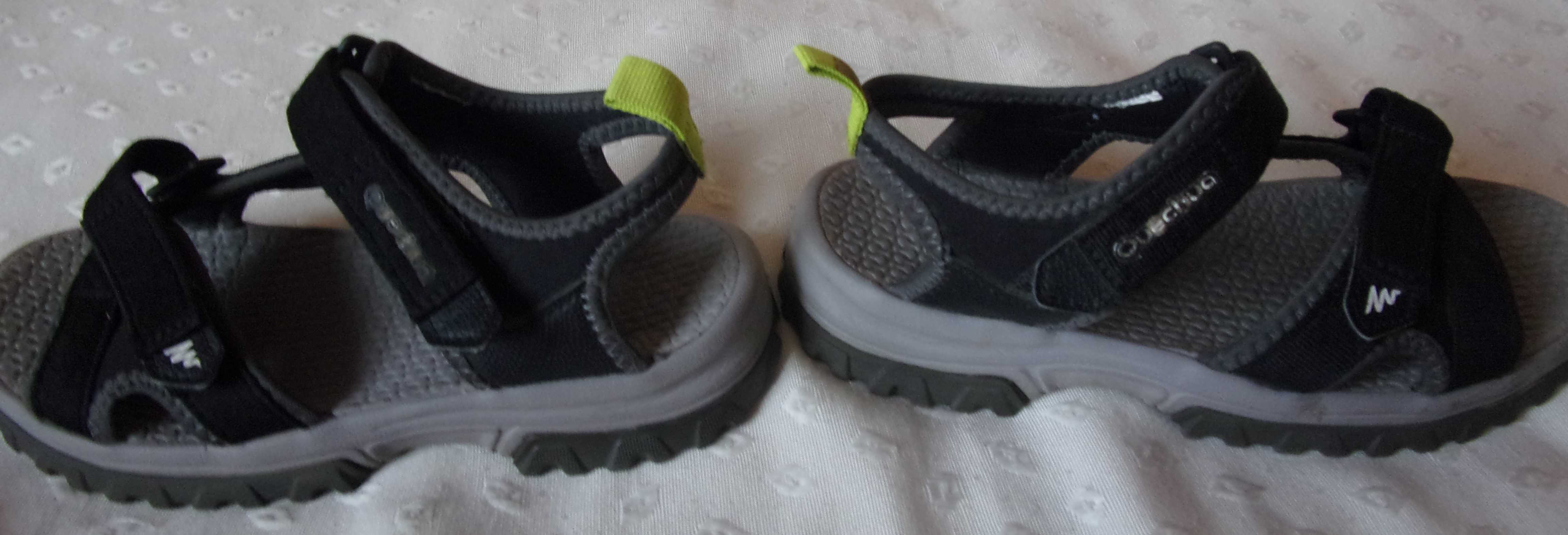 Lekkie, czarne, turystyczne sandały Quechua 33/34 MH120 TW