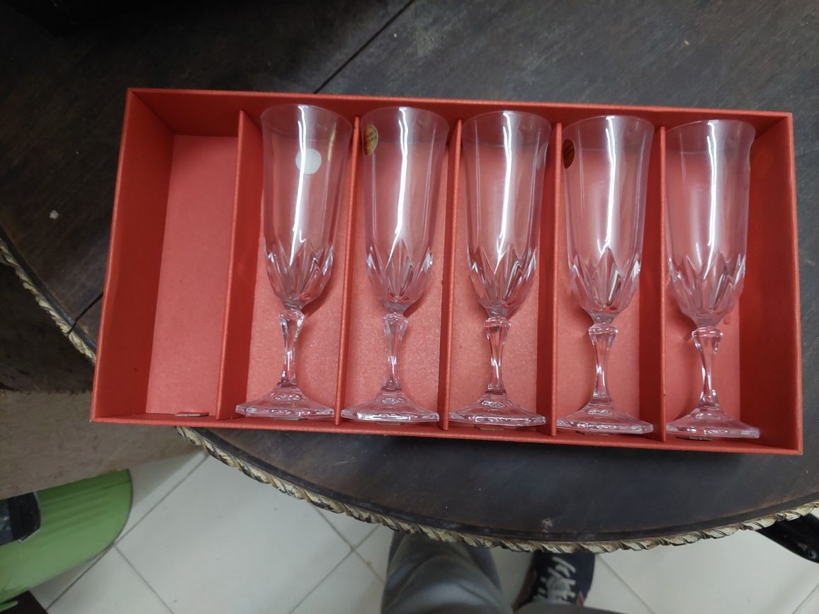 Conjunto 5 copos cristal d arques na caixa