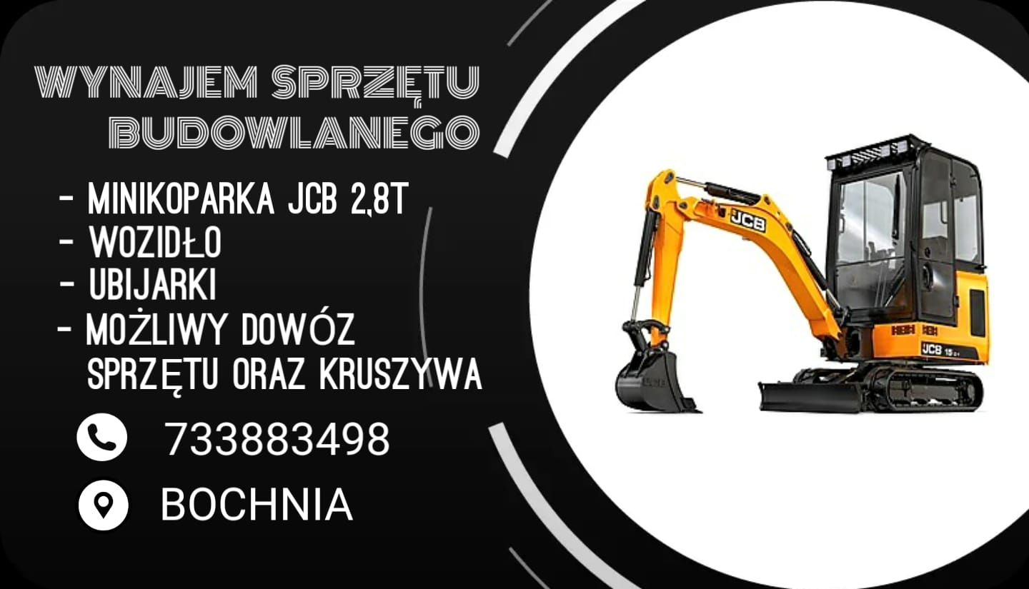 Wynajem koparko-ładowarki JCB 3CX 4CX  wypożyczenie koparki kraków boc