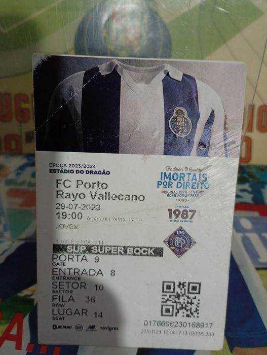 Bilhete FC Porto v Rayo Vallecano último jogo de Falcão no Dragão