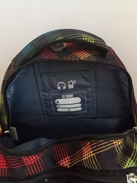 Plecak szkolny młodzieżowy ST.RIGHT w tęczową kratę