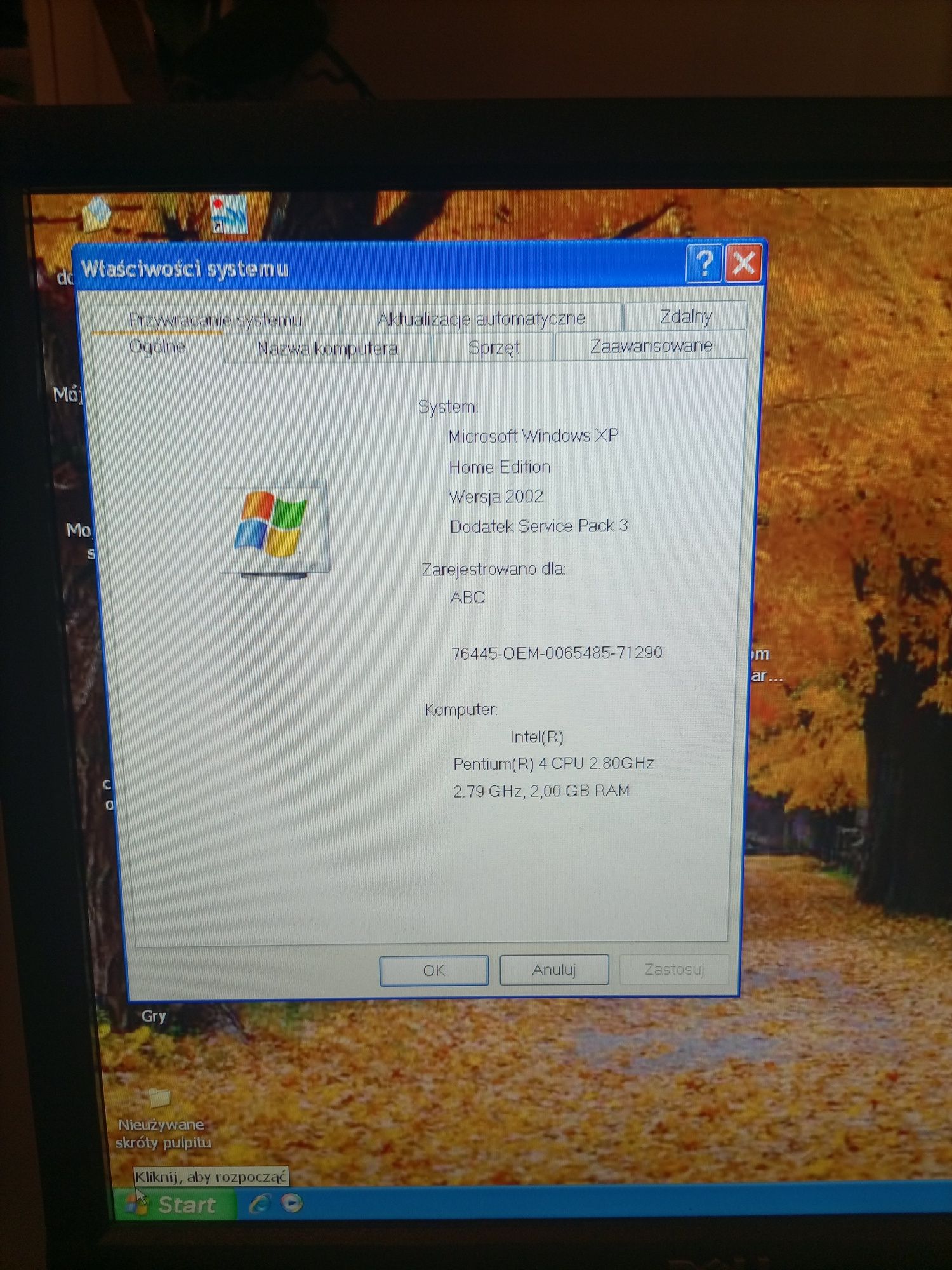 Dell Dimension 3000, systemu Windows 7, klawiatury Vakoss, myszki, mon