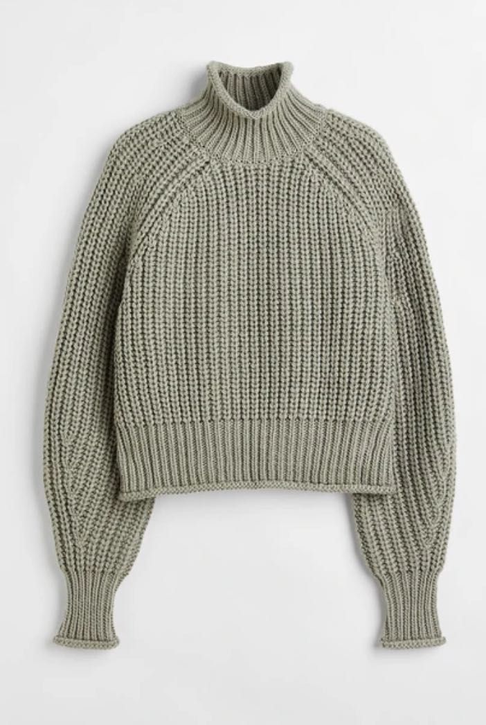 Сіро-зелений зимовий светр H&M