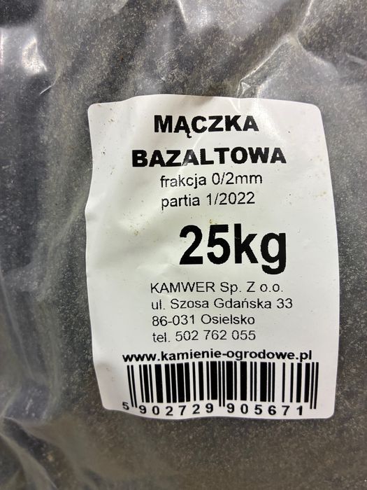 Mączka bazaltowa. Zasypka do kostki brukowej