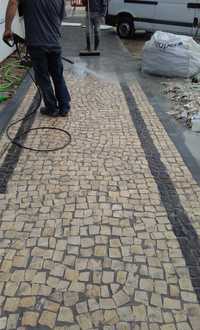 Obras pavimentos granito e calcário