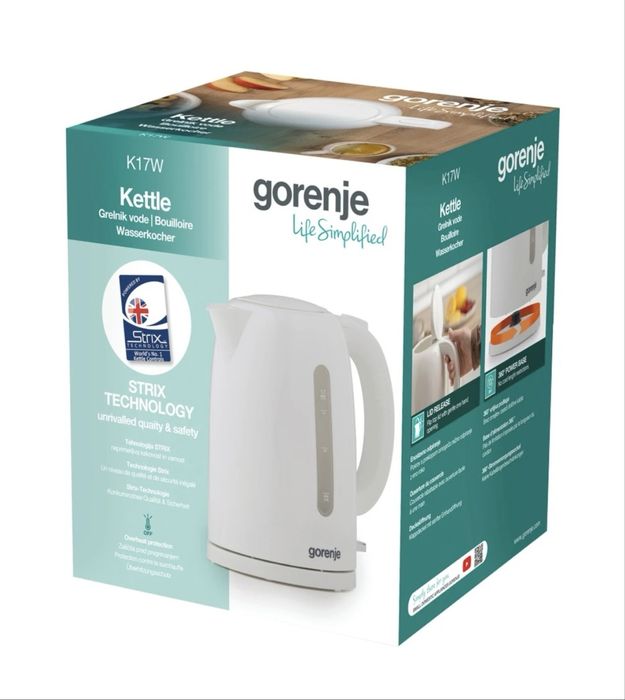 Електрочайник GORENJE K17W White (KEP1000-GS)