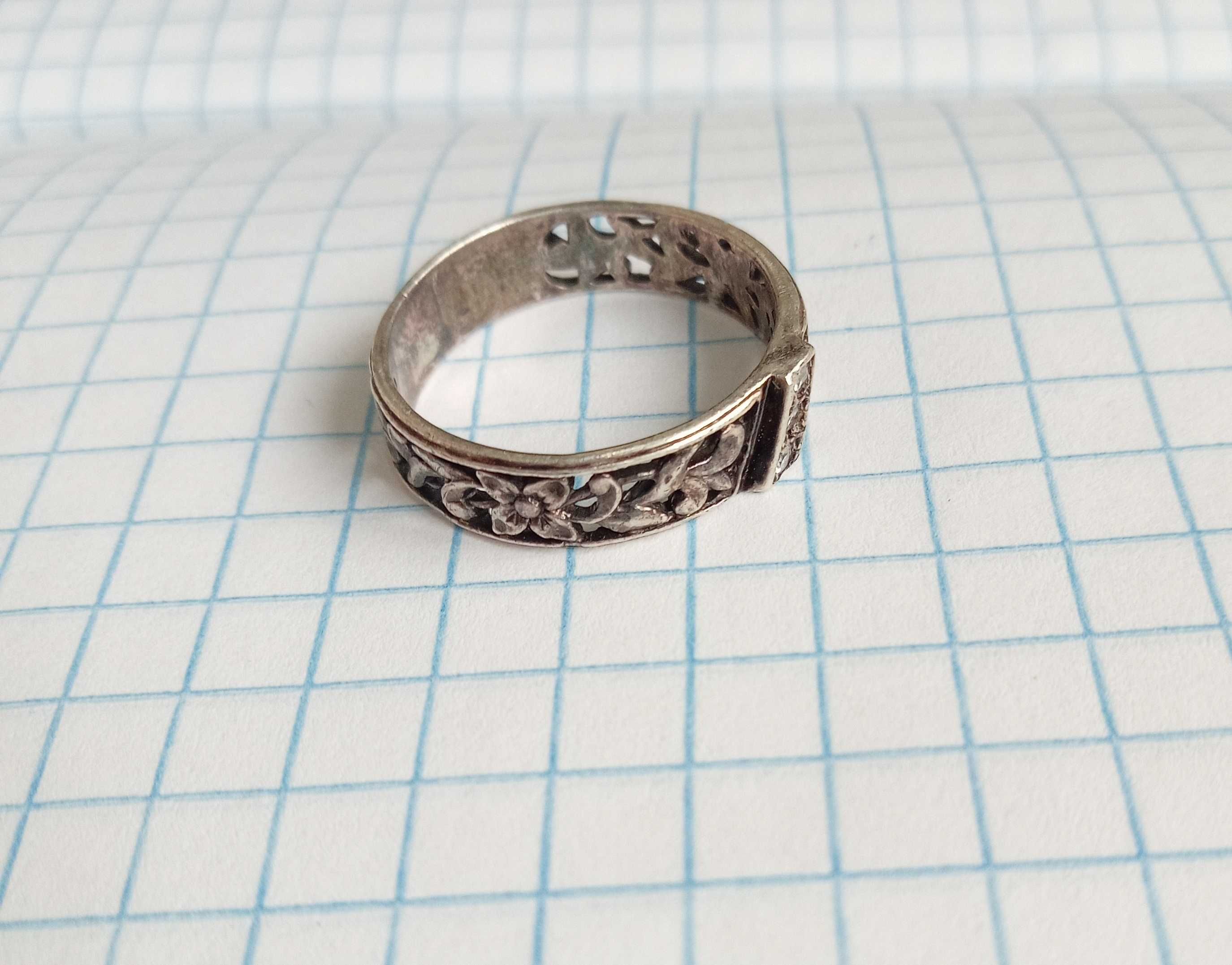 Кольцо колечко срібне з камнями 925 проба, розмір 16,5, вінтаж