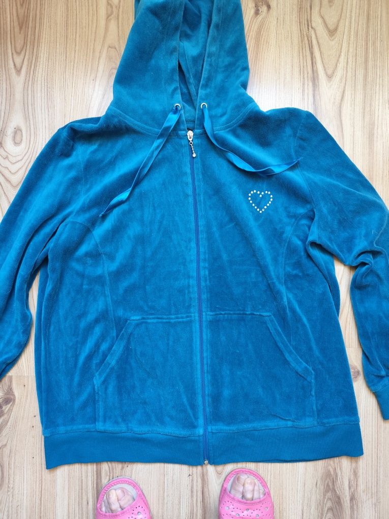 Bluza dresowa welurowa zapinana na zamek