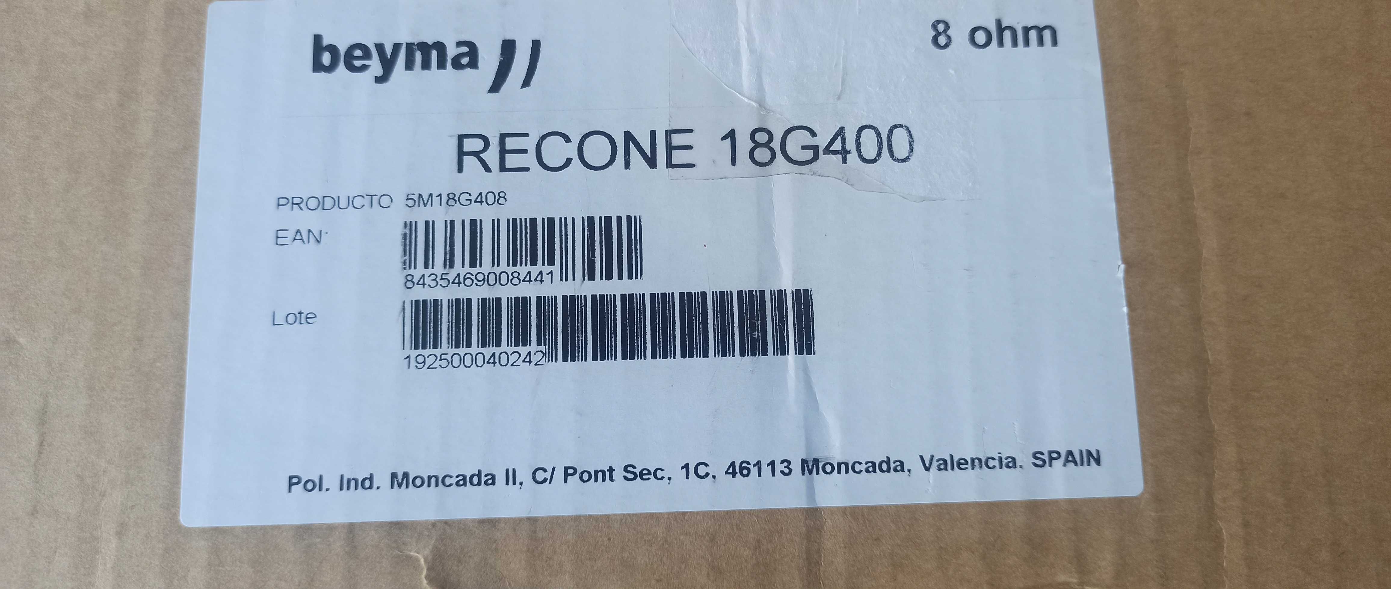 Beyma 18G400 Recone kit novo nunca aplicado