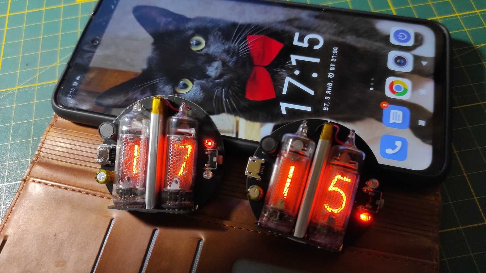друкована плата для годинника на газорозрядних лампах ИН-16 nixie