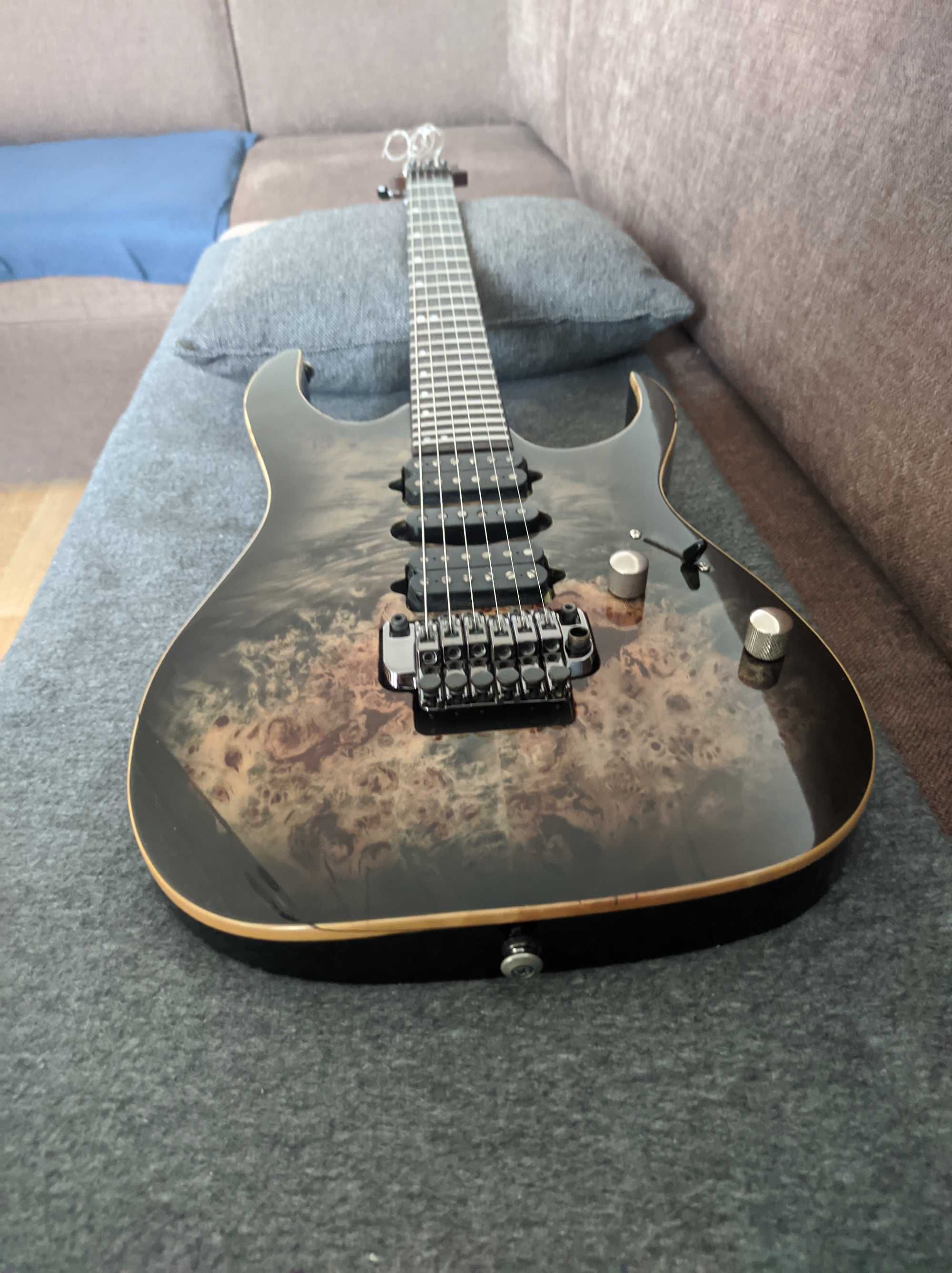 Ibanez RG 1070 PBZ CKB (Dimarzio, Stalowe progi, Poplar burl top)