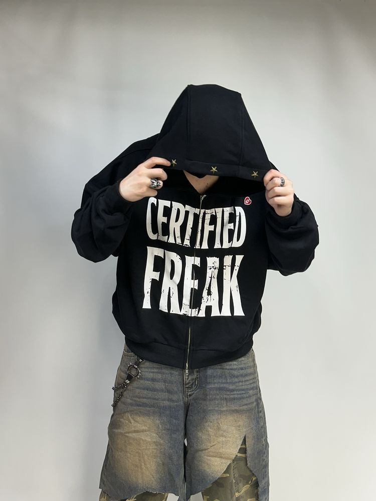 Project GRAILZ G/R gr cetified freak кофта худи черная зипка худі зіп