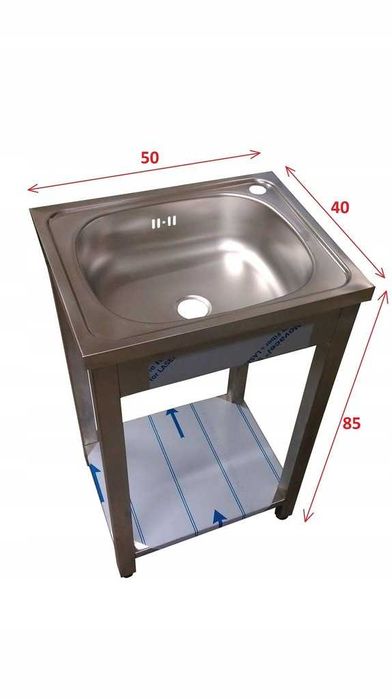 zlew wiszący podwieszany 50x40 jednokomorowy 1 komora syfon w gratisie