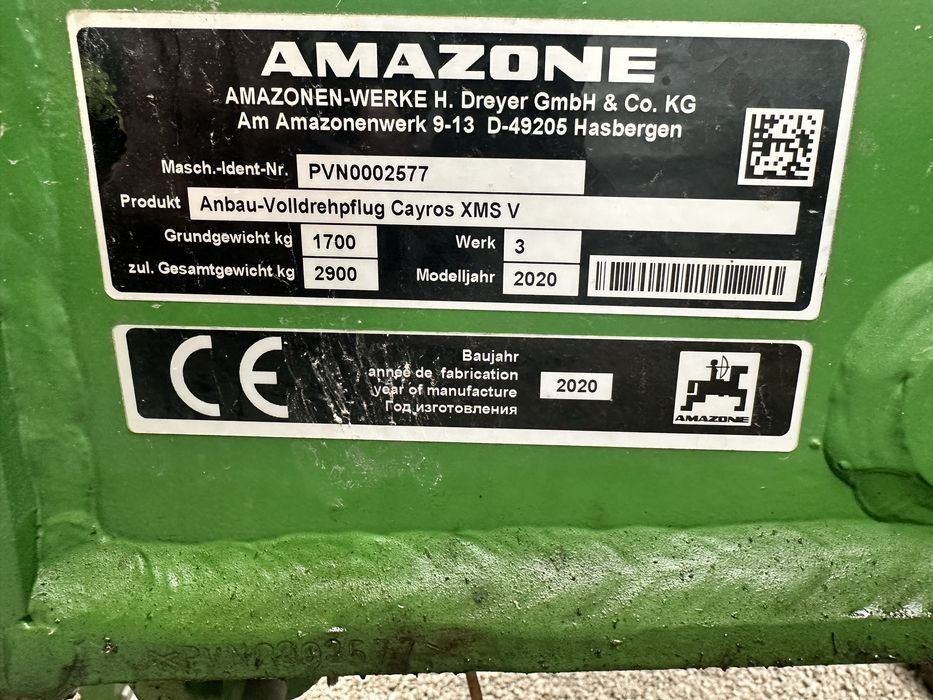 Pług Amazone Cayros XMS V /4-skibowy nowy