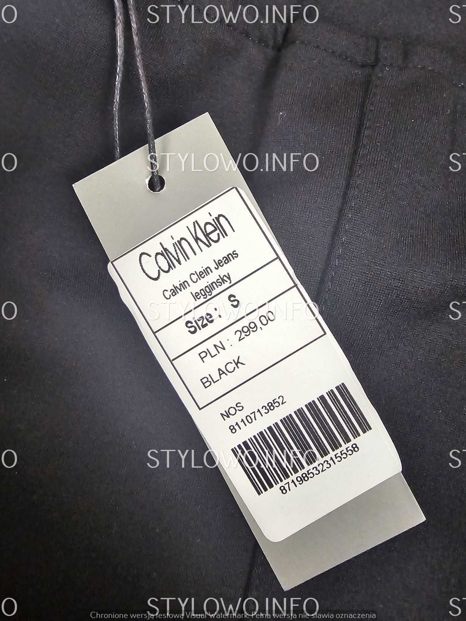 Legginsy Calvin Klein nowość spodnie damskie czarne lampas