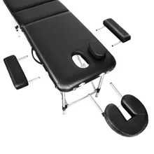 stół do masażu czarny 3-strefowy