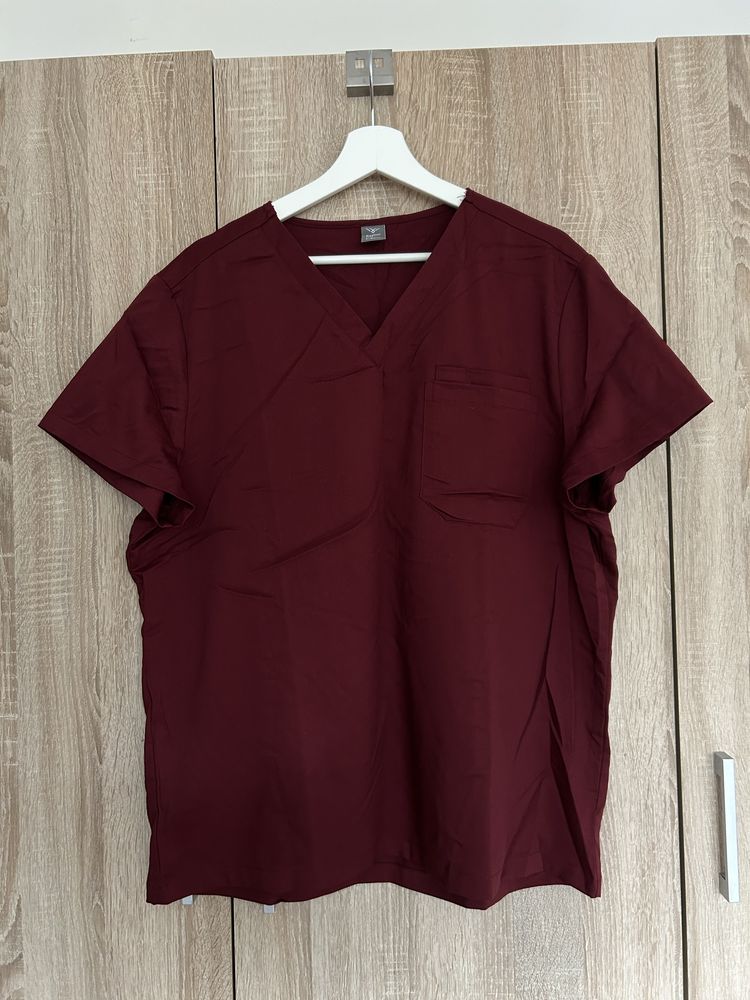 Scrubs fartuch odzież medyczna nihin bordowy