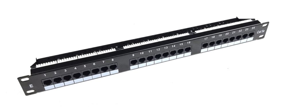 Патч панель 24 порти UTP стоєчна 19", кат. 5Е