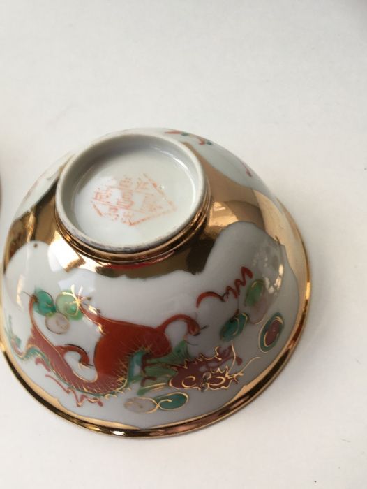 Taças chinesas Dragon&Phoenix , cerca 1930-40