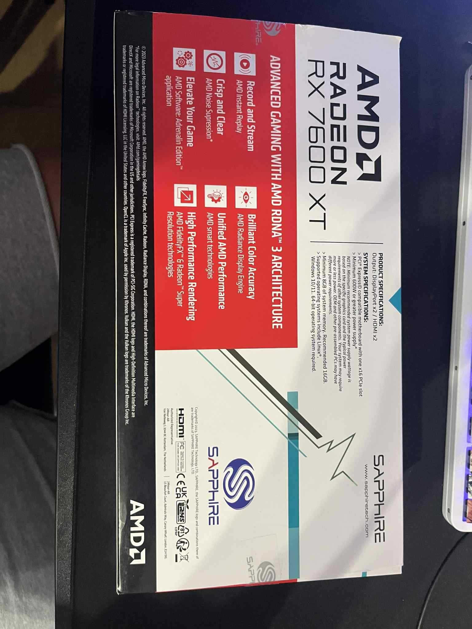 Sapphire Radeon RX 7600 XT Pulse 16GB GDDR6