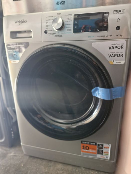 Máquina de lavar  e secar roupa whirlpool 11kg/7kgcinza
