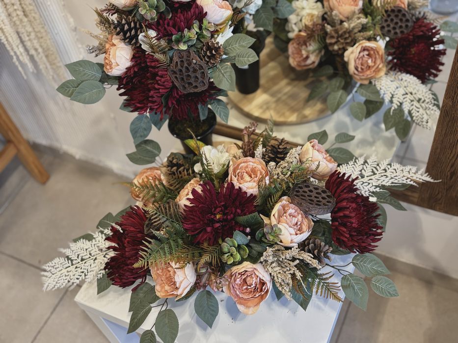 Stroik na grób komplet nagrobny stroik na cmentarz kompozycja nagrobna