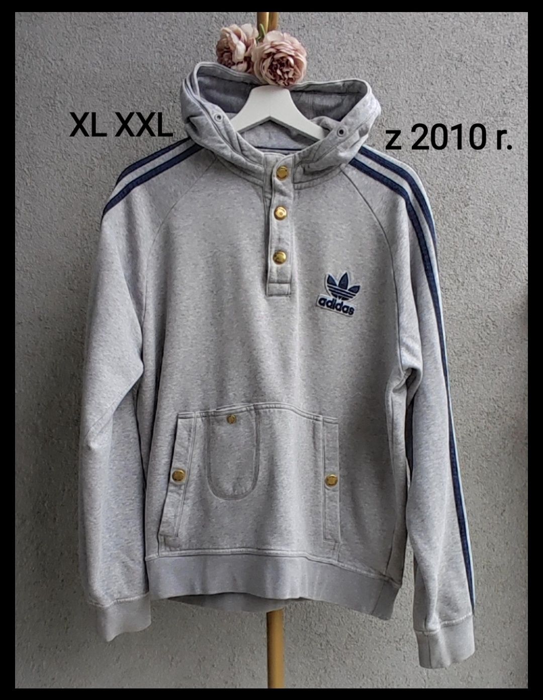 Adidas bluza szara vintage oversize XL XXL z 2010 r.