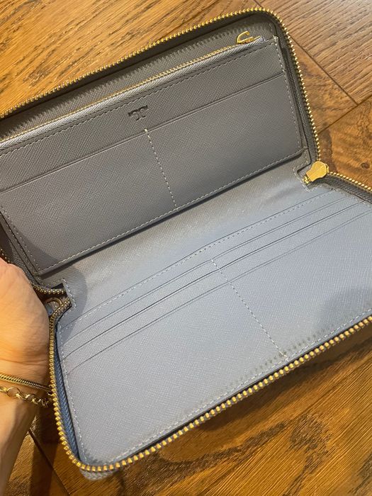 Portfel Tory Burch niebieski - duży