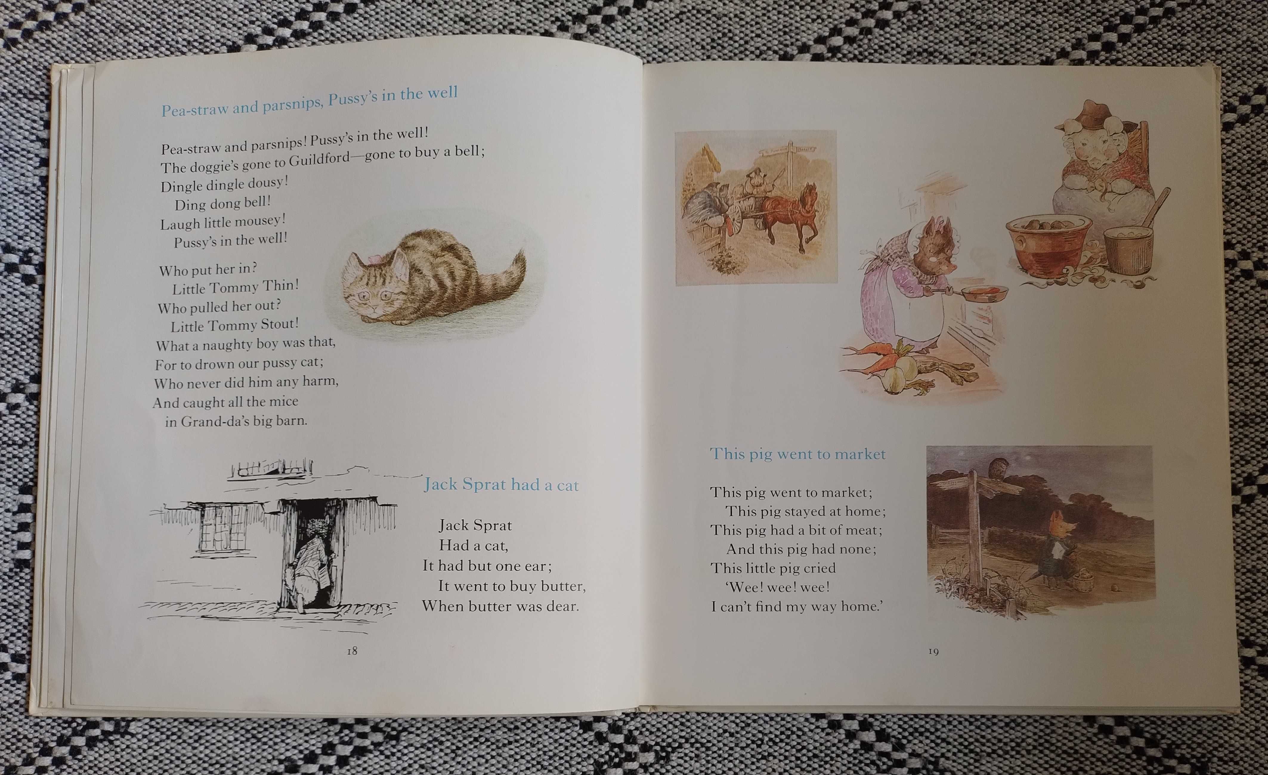 Nursery Rhyme Book Beatrix Potter 1988 Vintage english books angielski