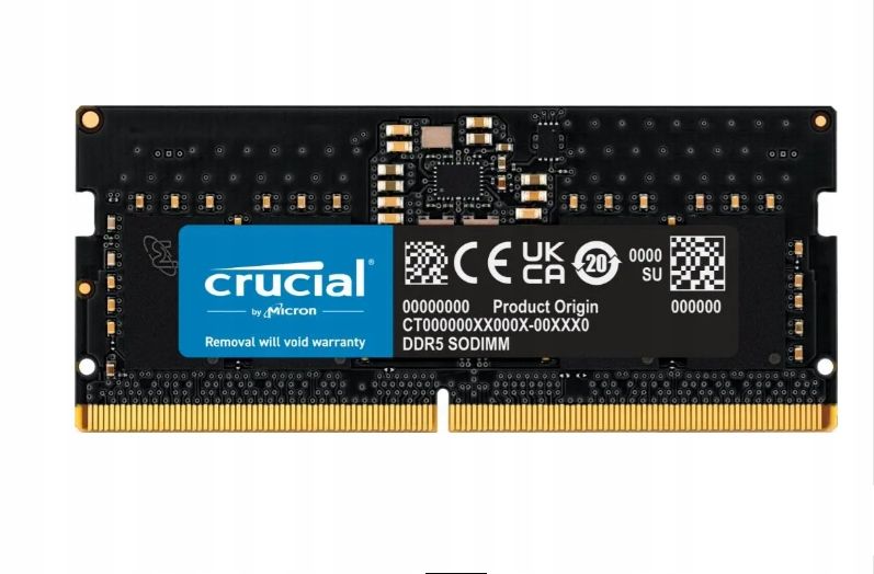 pamięć crucial ddr5 8gb 4800 cl40 sodimm ct8g48c40s5 napięcie 1.1 v