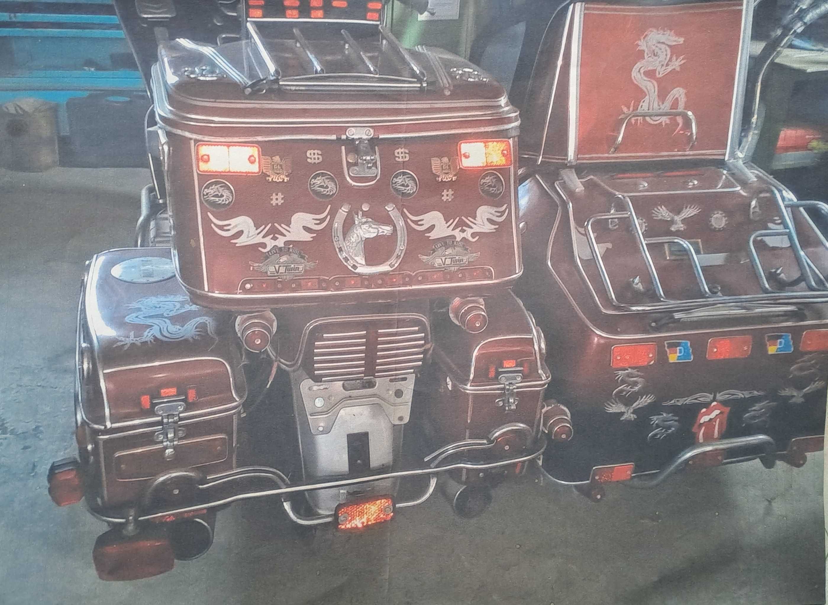 Honda Goldwing GL1200 2 szt z wózkiem bocznym koszem jedyny w Europie