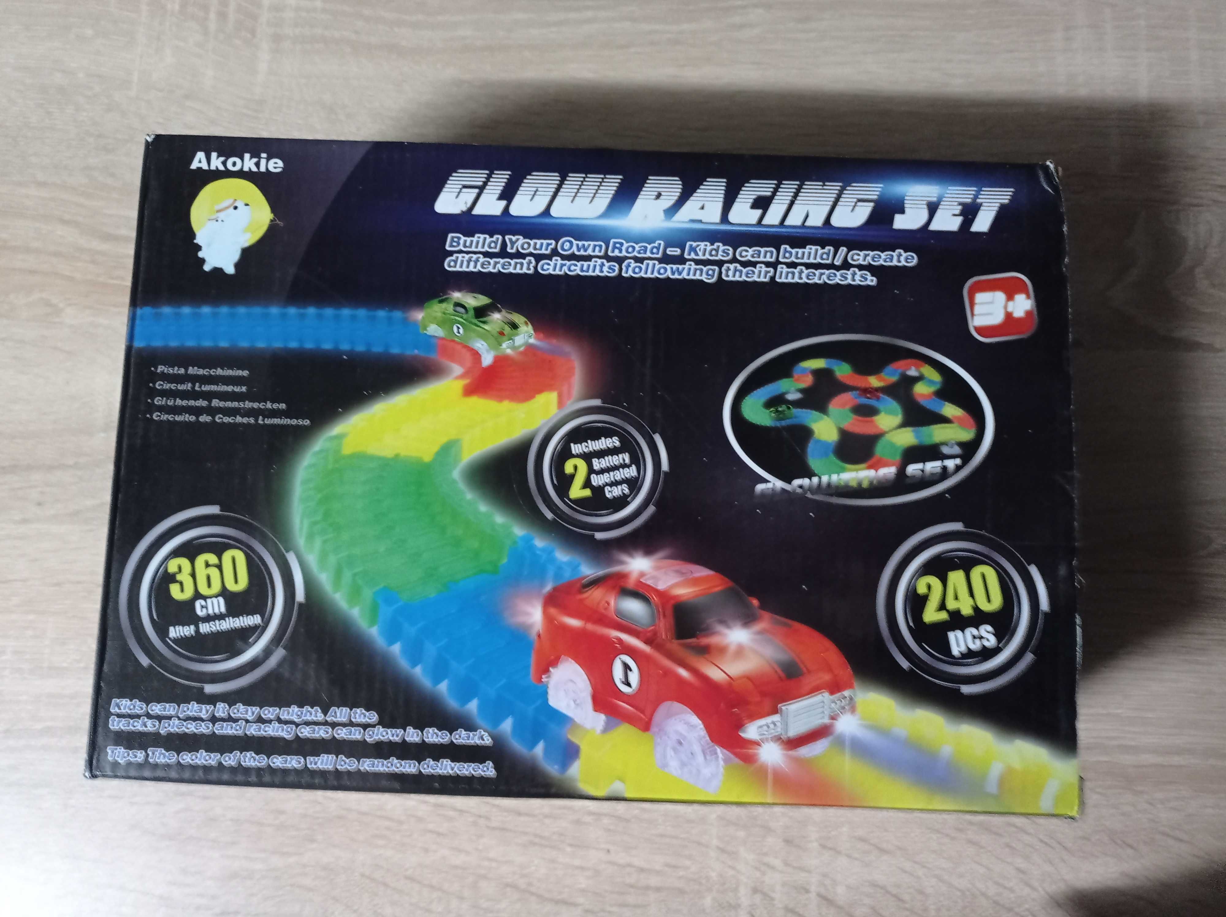 Glow Racing Track Car Set Led Light