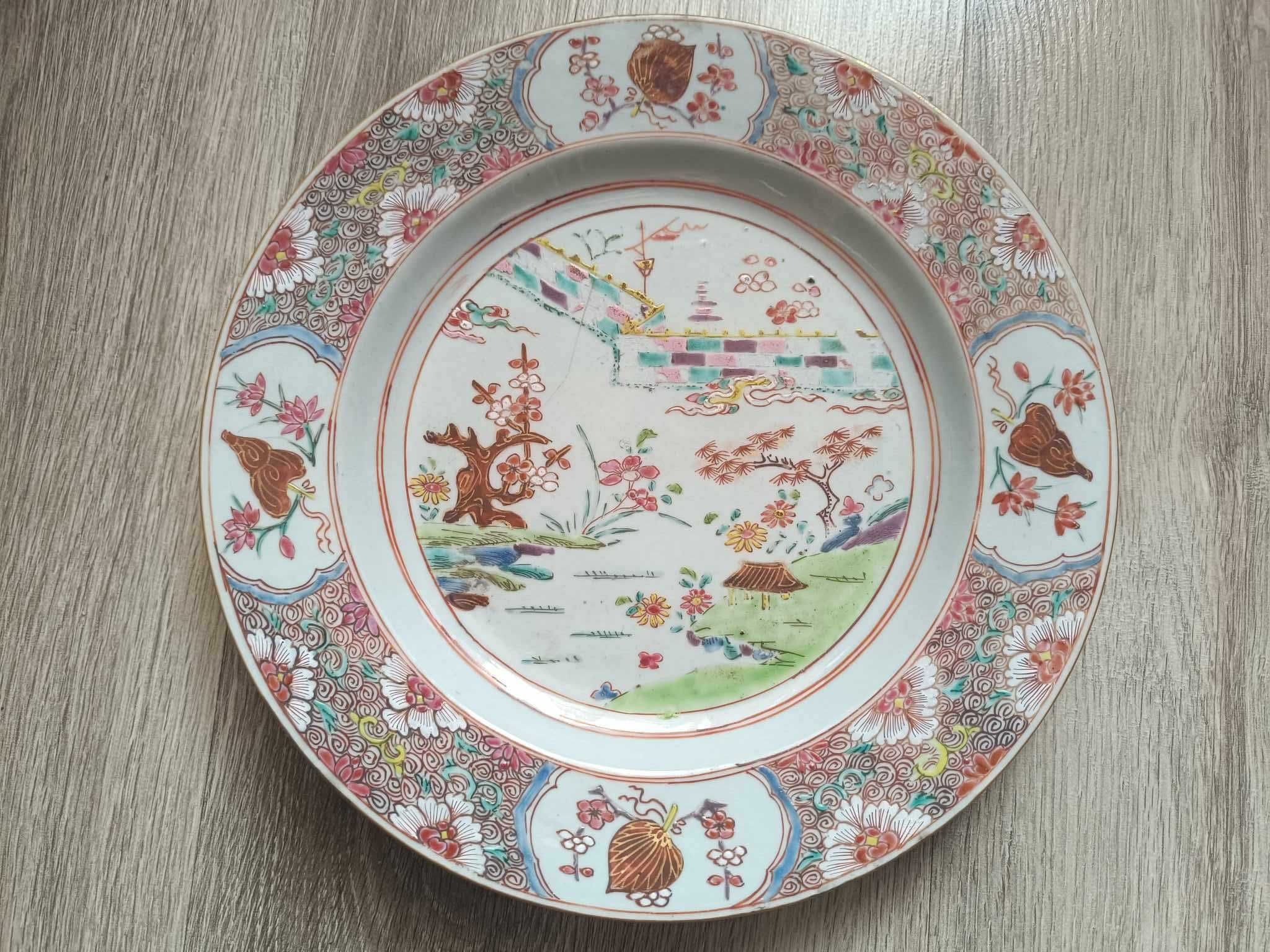 Stary  talerz Piękny  Antyk Oryginalny - Qianlong 乾隆  - Chiny