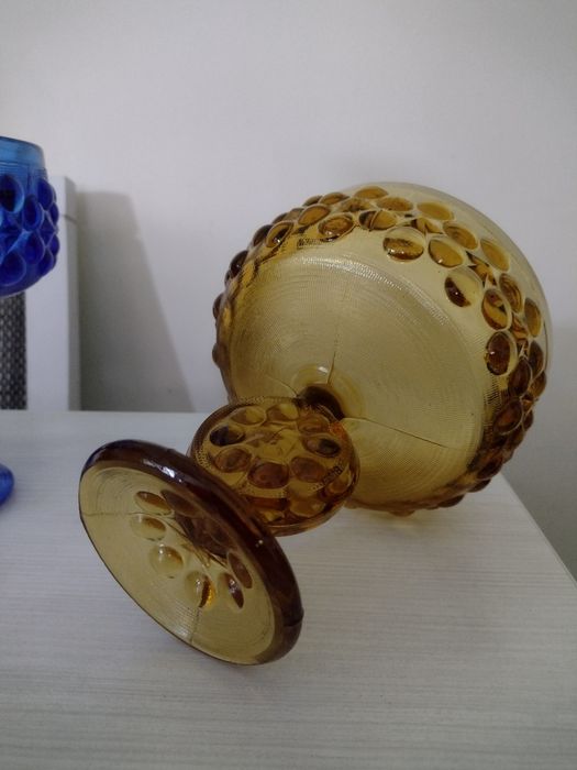 Owocarka lizak Ząbkowice HSG szkło barwione w masie kolor miodowy