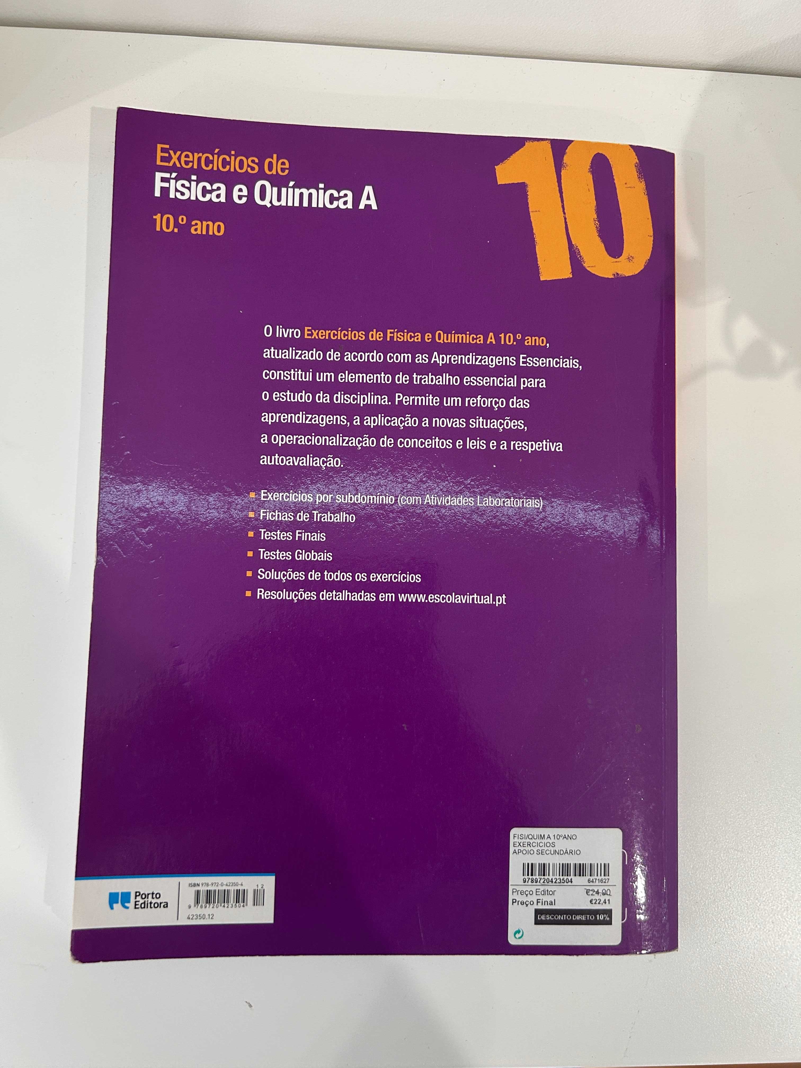 Livro de exercícios de Física e Química A - 10ºano (Porto Editora)