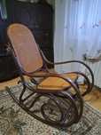 Fotel bujany drewno+rattan
