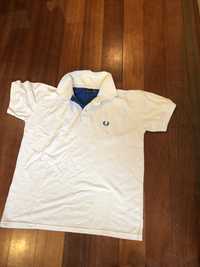 Polo branco e azul Fred Perry