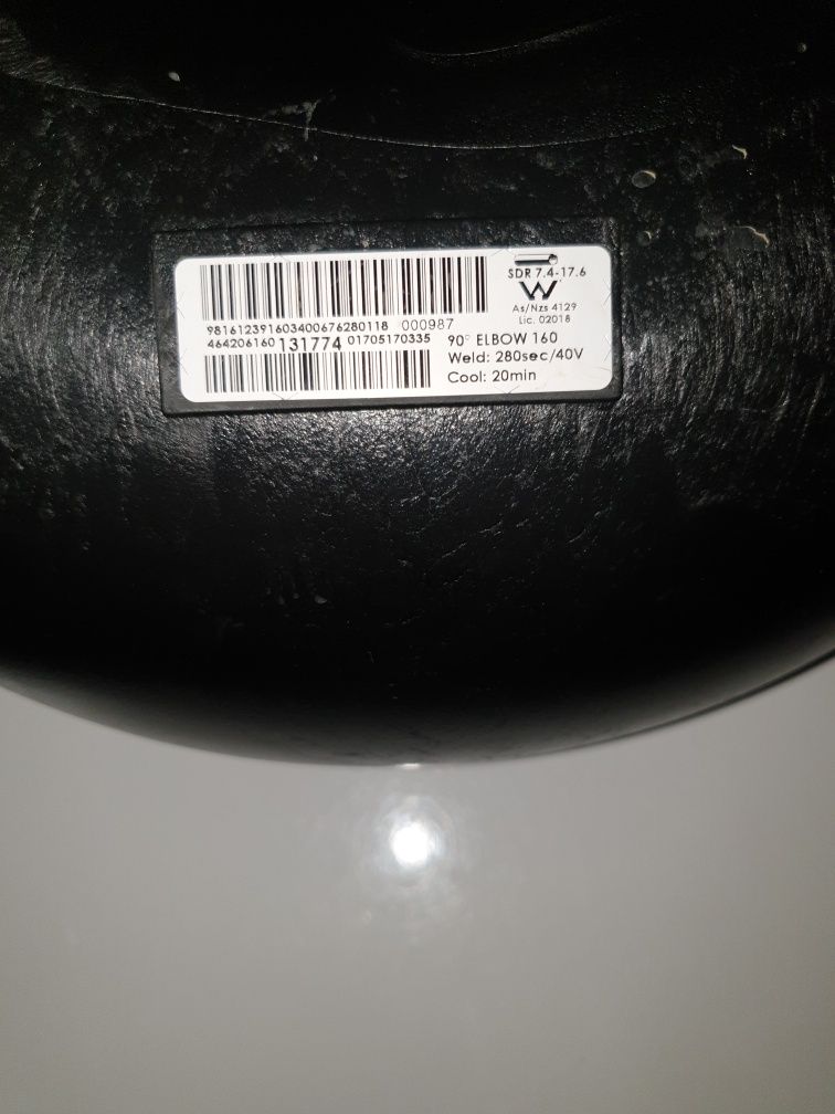 Kolano elektrooporowe E 90° DO RUR PE 160 mm  PLASSON