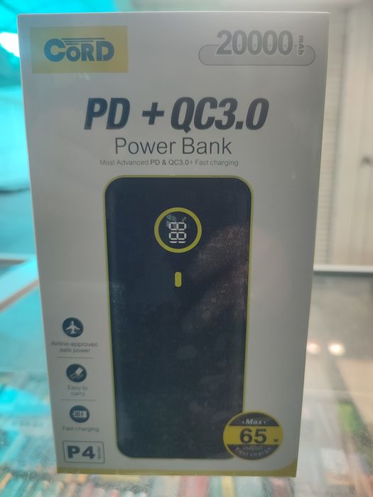 Power Bank 65W Ноутбук швидка зарядка Cord 65W повербанк