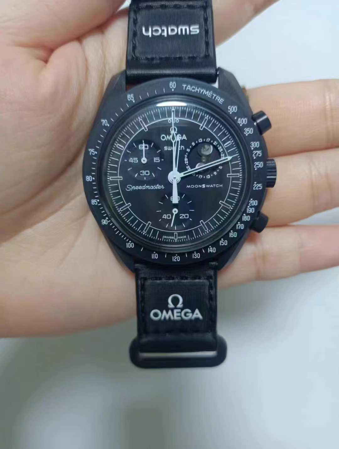 Swatch x Omega Bioceramic Moonswatch Mission To Moonphase Snoopy
Black