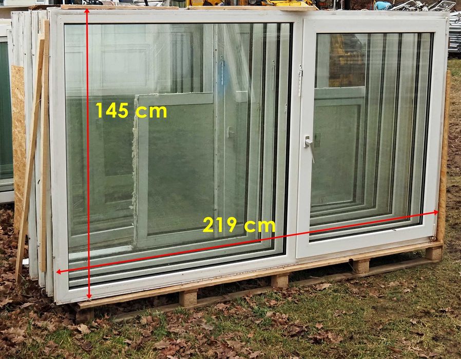 Duńskie okna marki Trocal 219/145 cm, rozwierno uchylne PCV