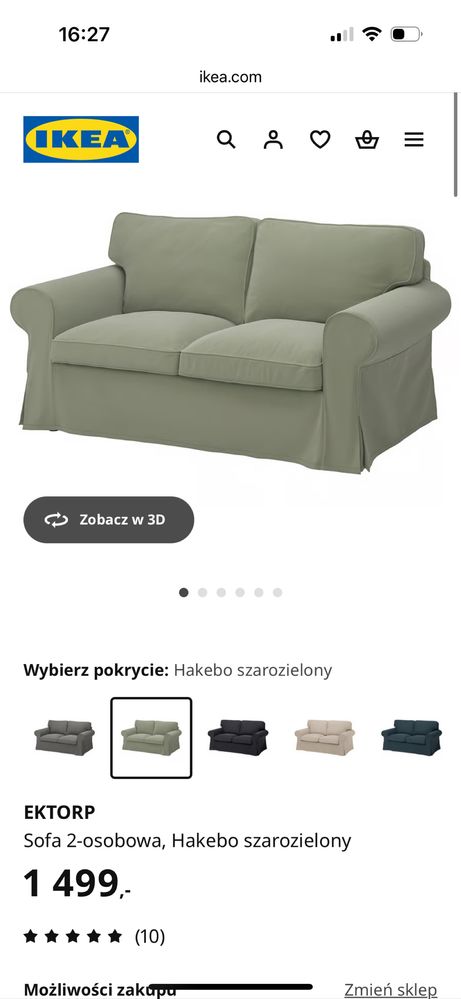 Kanapa Sofa Ektrop dwuosobowa ikea