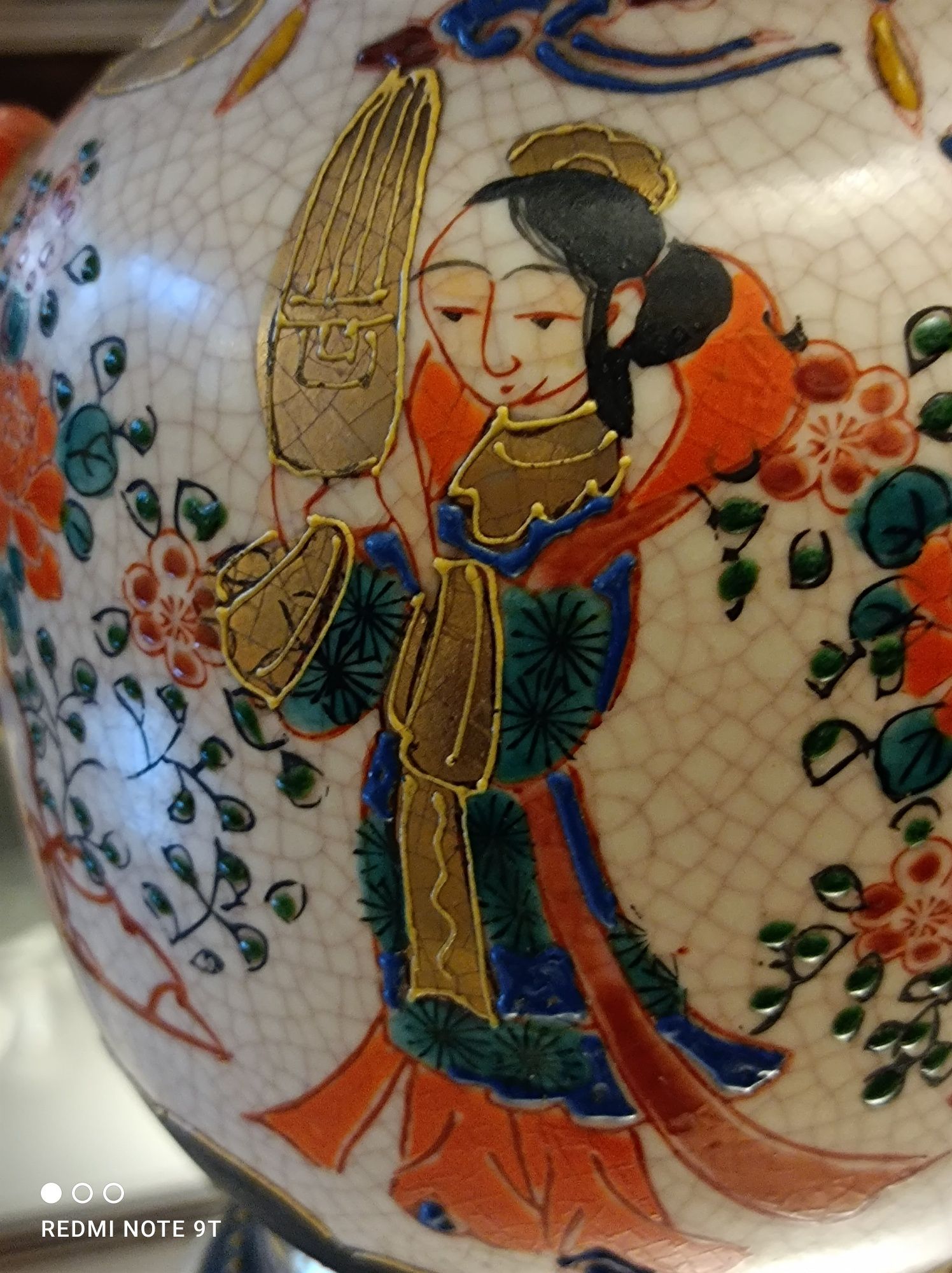 Porcelanowy waza ręcznie malowana  XIX w.  Waza Satsuma .